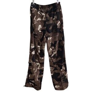 DSG Women's Cyber Camo Brown Parachute Pants Size S Loose Fit